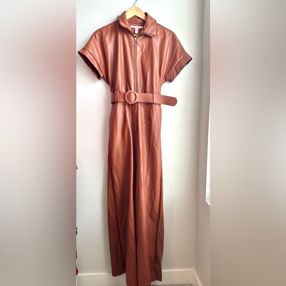 Anthropologie Hutch Vegan Leather Jumpsuit - Picture 4 of 7